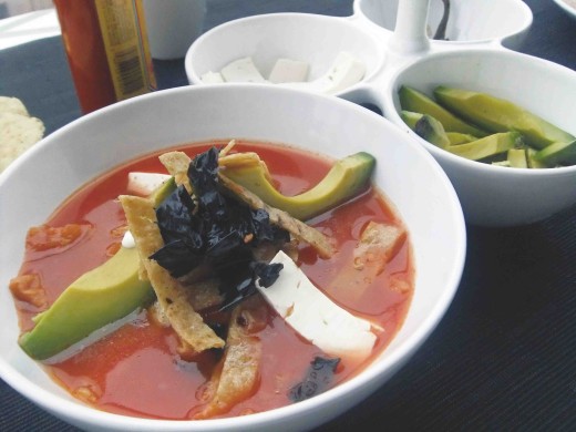 Traditional Mexican Starter: Tortilla Soup