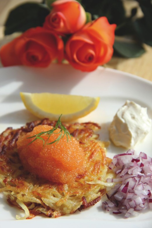 Crispy Potato Pancake with Fish Roe Recipe