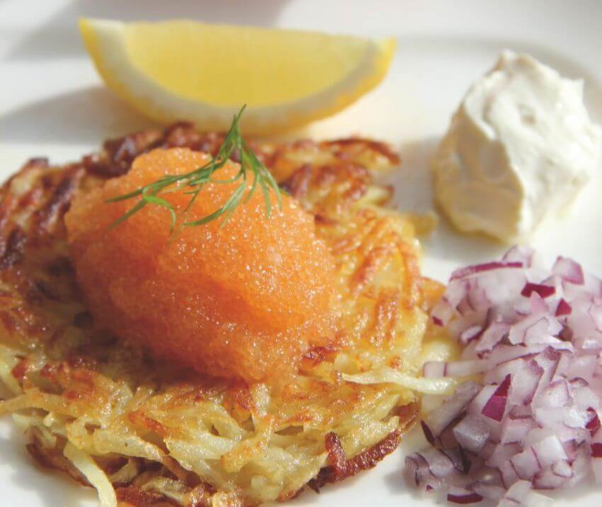 Crispy Potato Pancake with Fish Roe