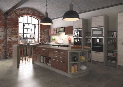 I love the gorgeous new Gloss Copper finish from Mereway Kitchens’ Cucina Colore collection