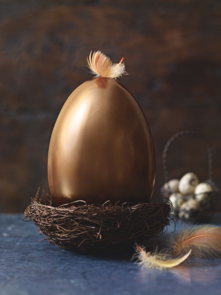 Heston Dark Chocolate egg with nest and mini eggs with fruity mandarin ganache centres, £20, Waitrose.