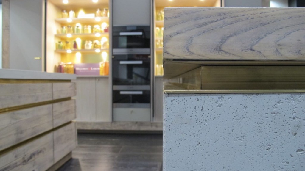 Holloways of Ludlow created a stunning concrete and reclaimed oak design, www.hollowayskitchens.com