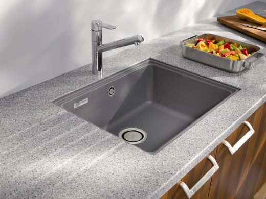 Carron Phoenix Fiji 100 granite sink in Stone Grey